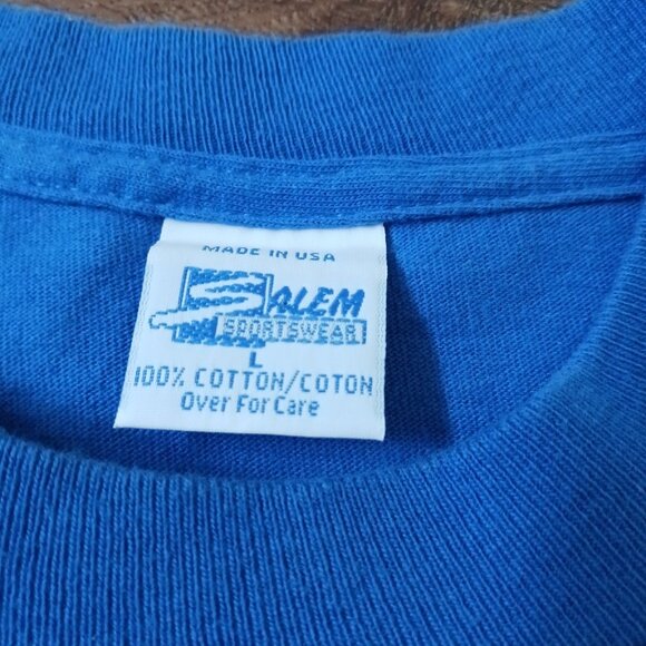 Vintage New York Giants T Shirt Adult L 90s Salem Sportswear All Over Print NFL - Picture 3 of 5